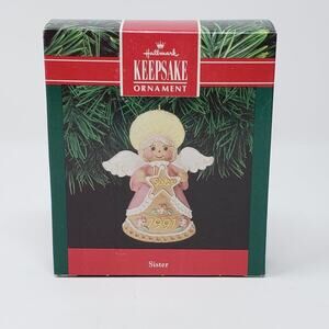 1991 Hallmark Sister Handcrafted Angel Keepsake Holiday Christmas Ornament.